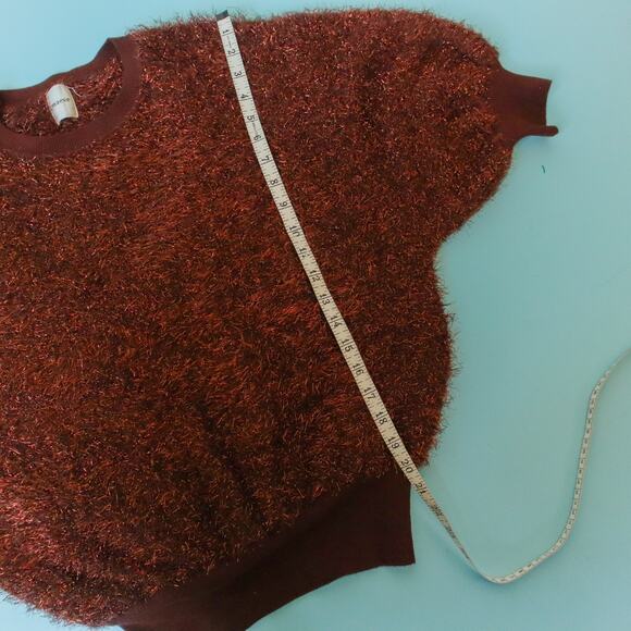 Maeve x Anthropologie Violetta Brown Sweater Womens Small Tinsel Shimmer - Picture 7 of 8